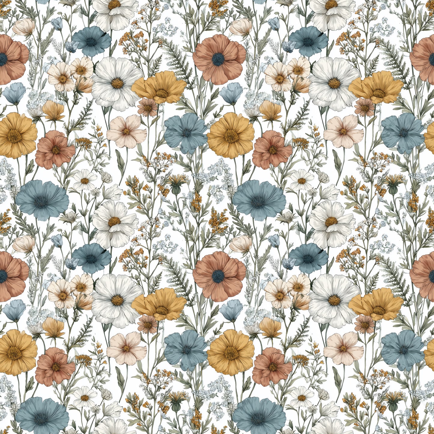 Deliliah Floral Digital Seamless Pattern