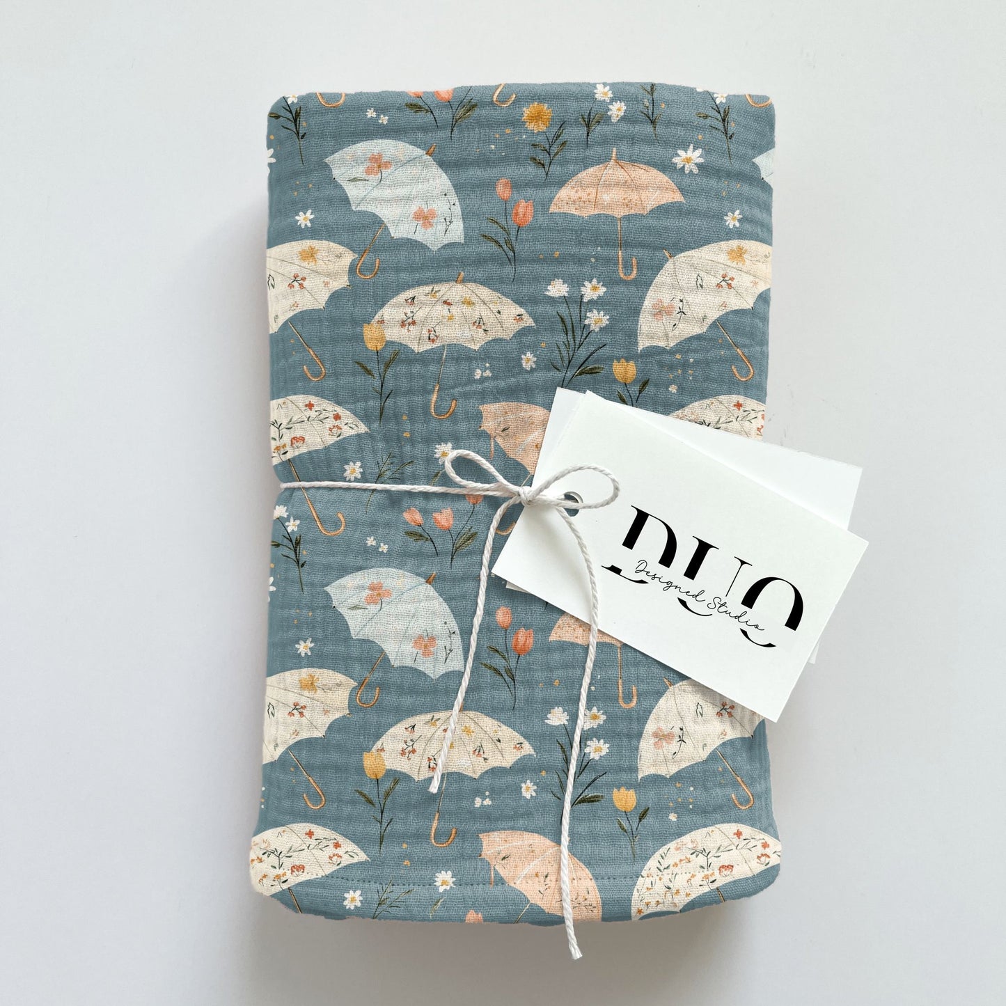 Denim Umbrellas Digital Seamless Pattern