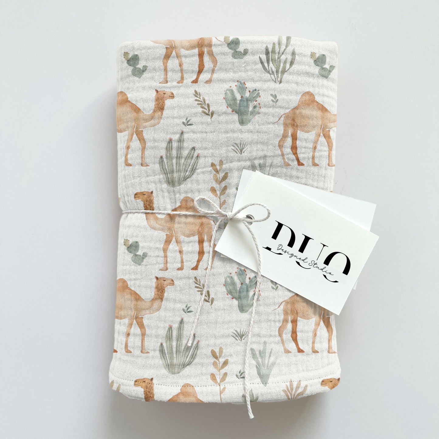 Desert Camels Cacti Digital Seamless Pattern