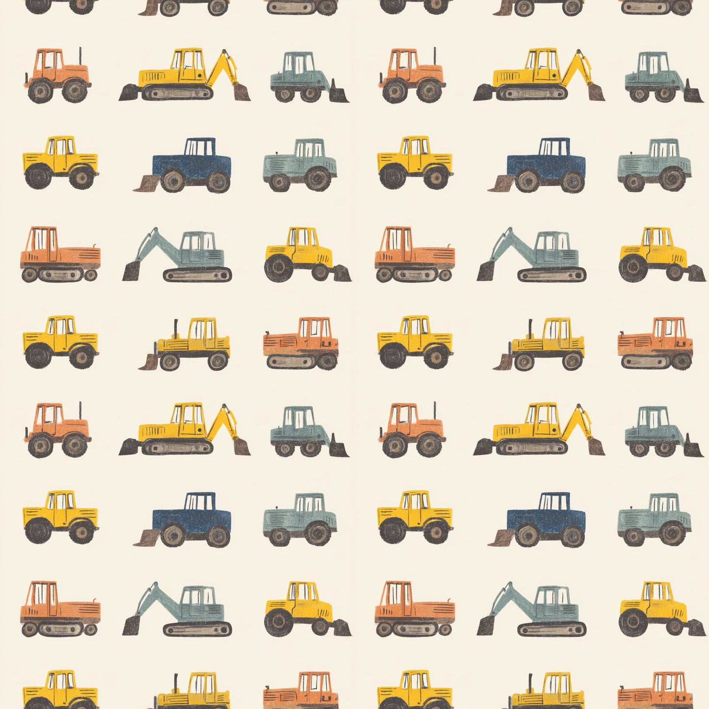 Diggers on Neutral Digital Seamless Pattern