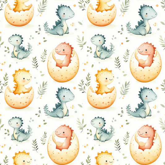 Dinosaur Babies Digital Seamless Pattern