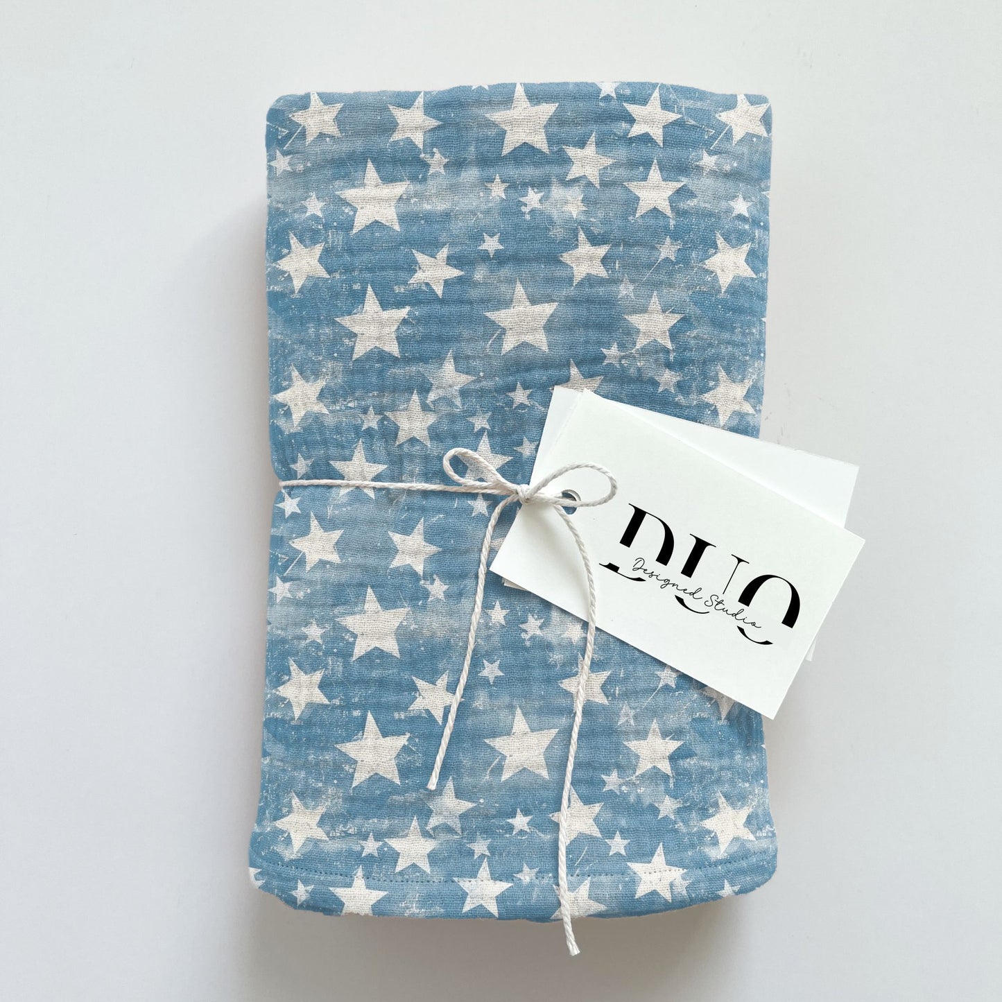 Distressed Blue Stars Digital Seamless Pattern
