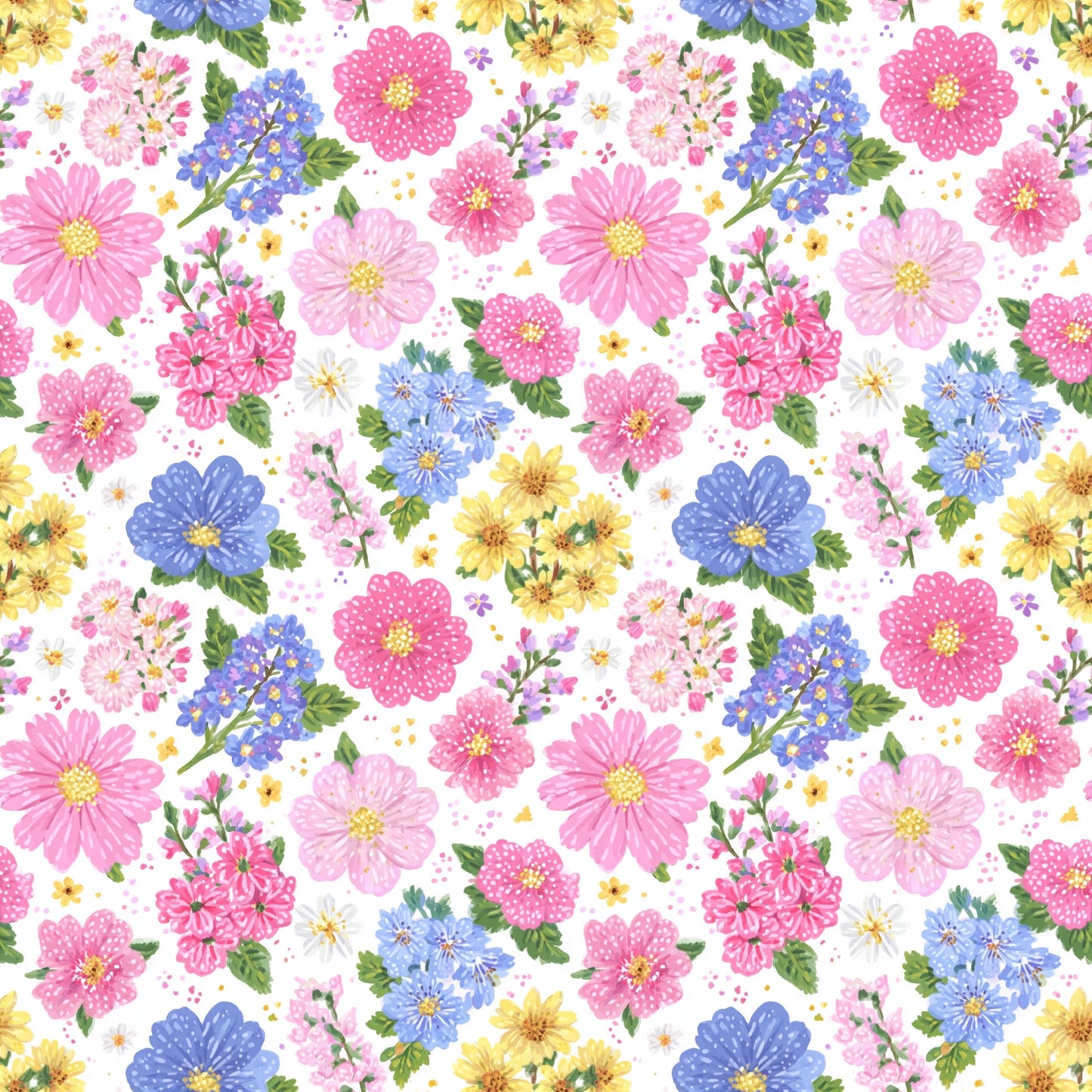 Ditsy Floral Bunches Digital Seamless Pattern