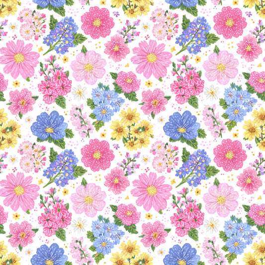 Ditsy Floral Bunches Digital Seamless Pattern