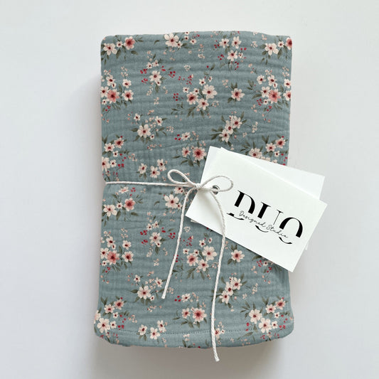 Ditsy Teal Floral Digital Seamless Pattern