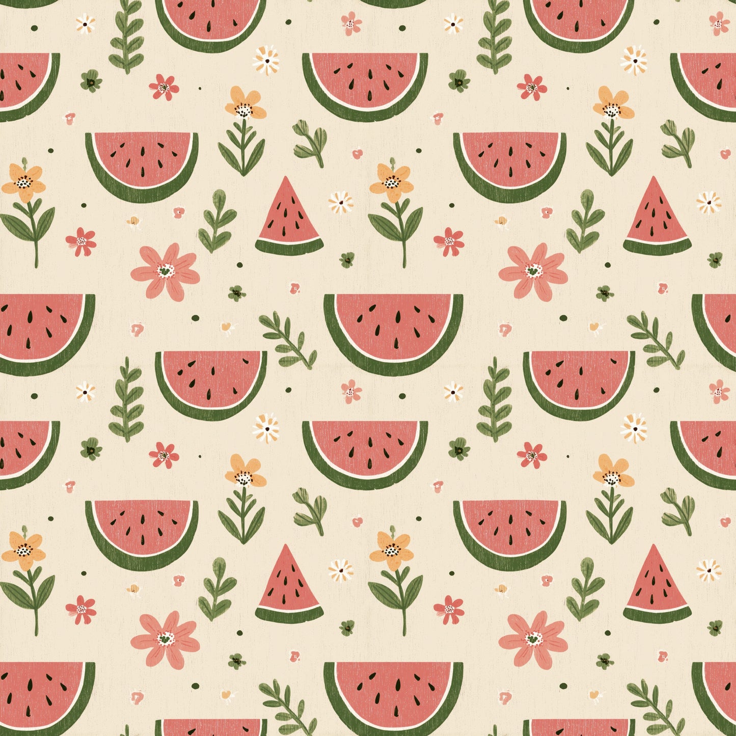 Ditsy Watermelons Digital Seamless Pattern