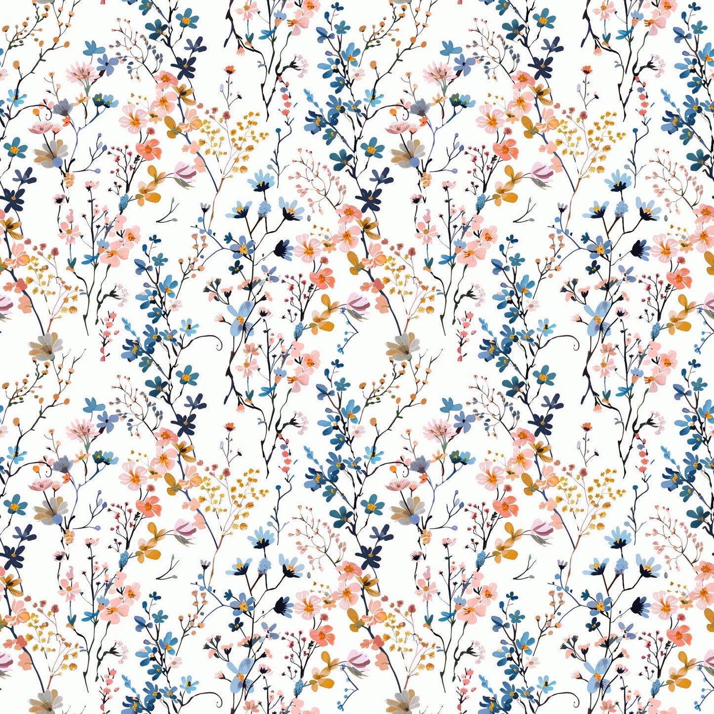 Ditsy Wilderness Digital Seamless Pattern