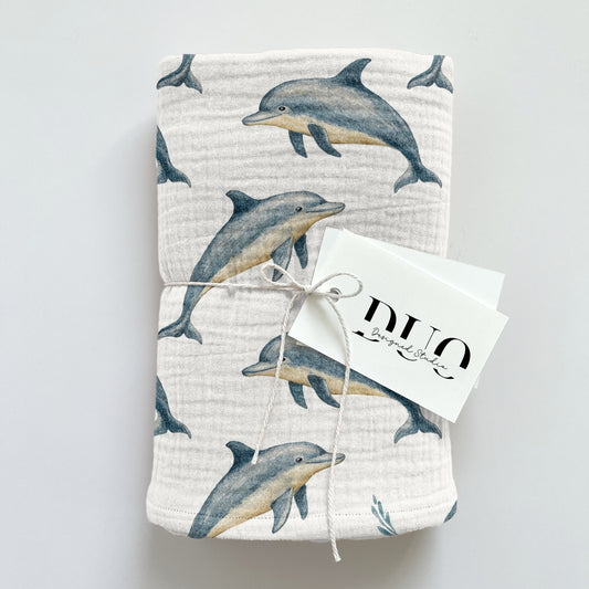 Dolphins Playing Digital Seamless Pattern
