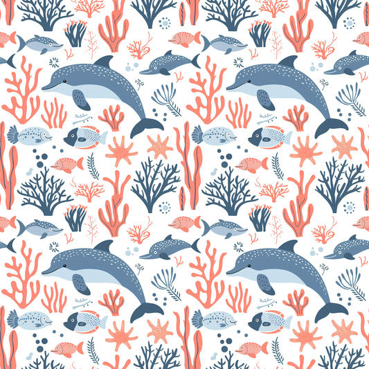Dolphins Digital Seamless Pattern