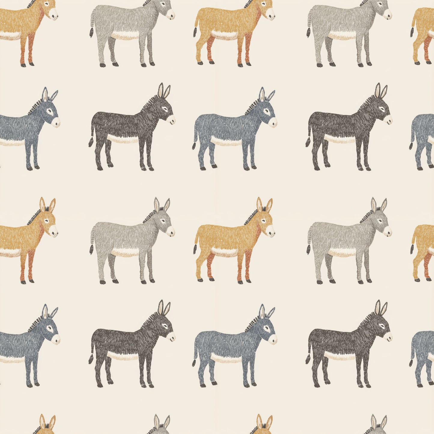 Donkeys Digital Seamless Pattern