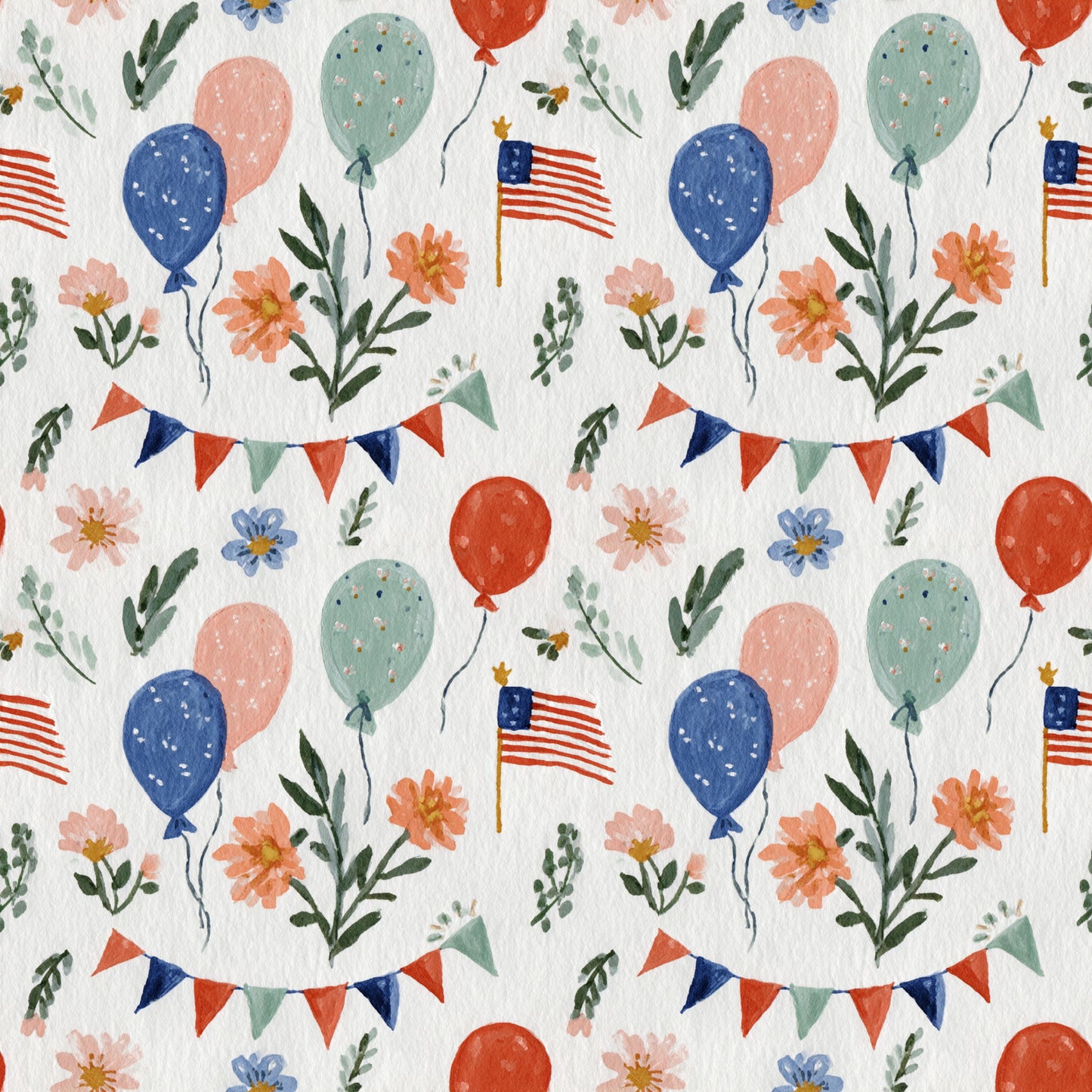 Doodle 4th July Digital Seamless Pattern