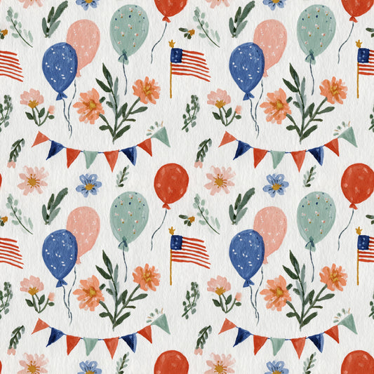 Doodle 4th July Digital Seamless Pattern