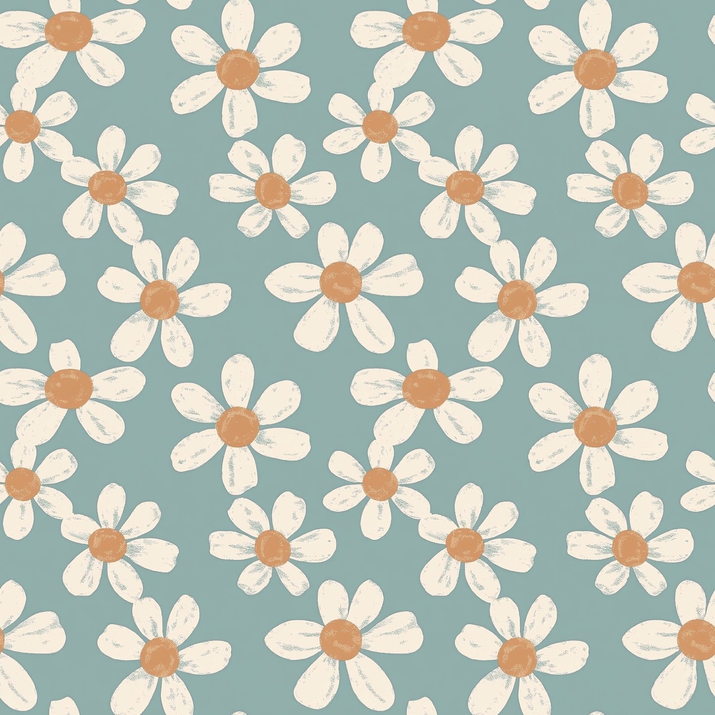 Doodle Daisies Digital Seamless Pattern