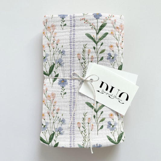 Dotty Floral Stripes Digital Seamless Pattern