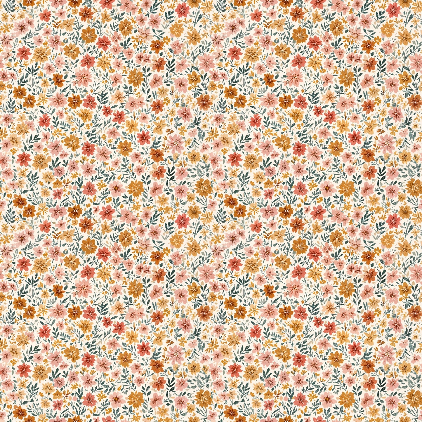Dotty Floral Digital Seamless Pattern