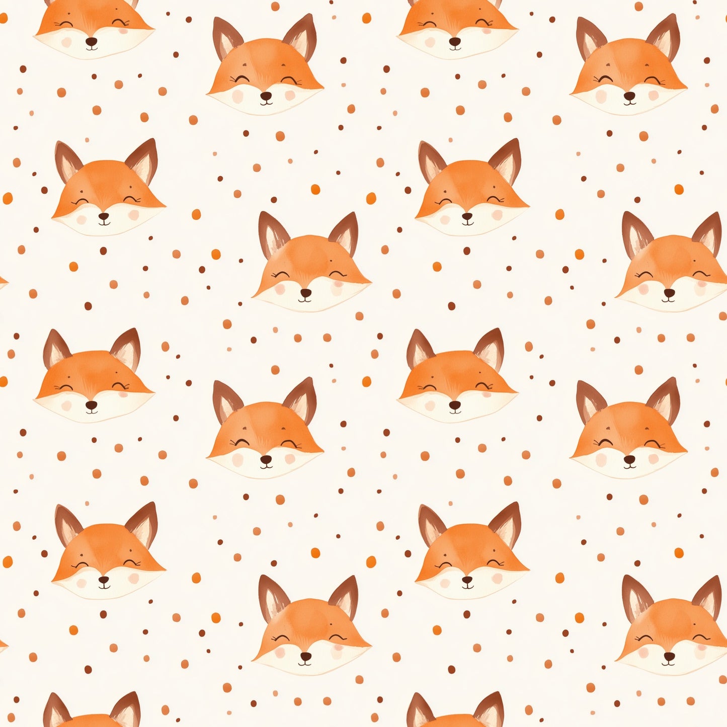 Dotty Foxes Digital Seamless Pattern