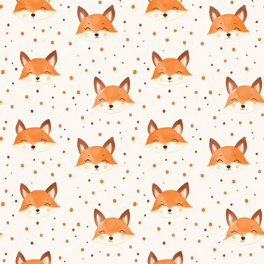 Dotty Foxes Digital Seamless Pattern