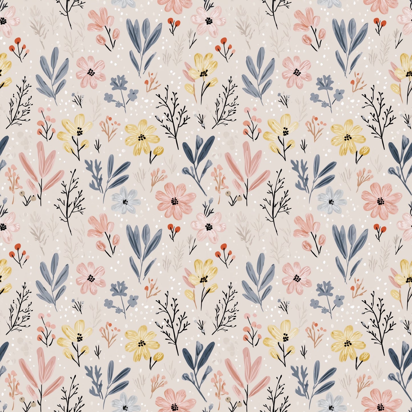 Dotty Spring Vibes Digital Seamless Pattern