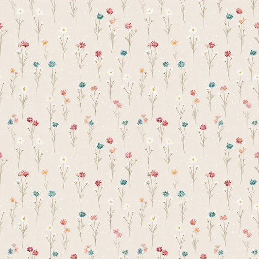 Dotty White Daisies Digital Seamless Pattern