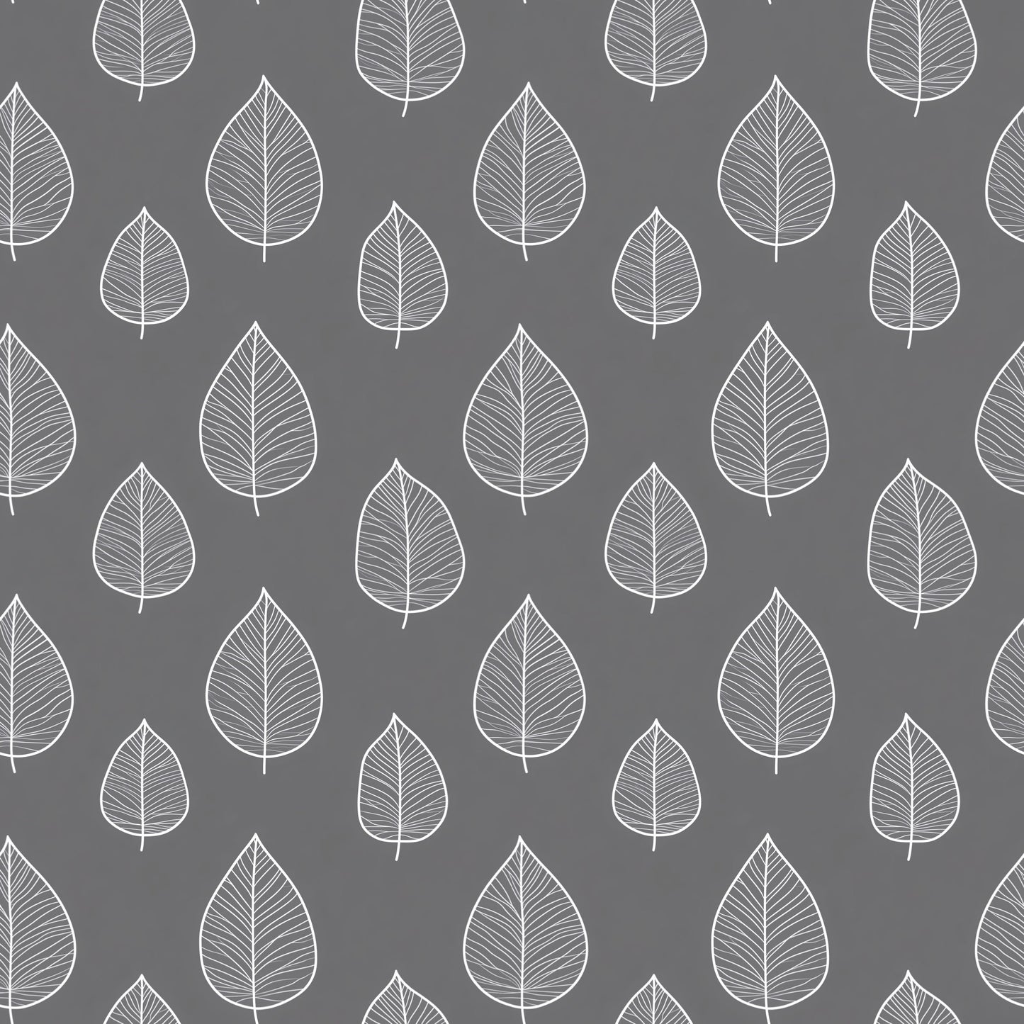 Drawn Leaves Digital Seamless Pattern