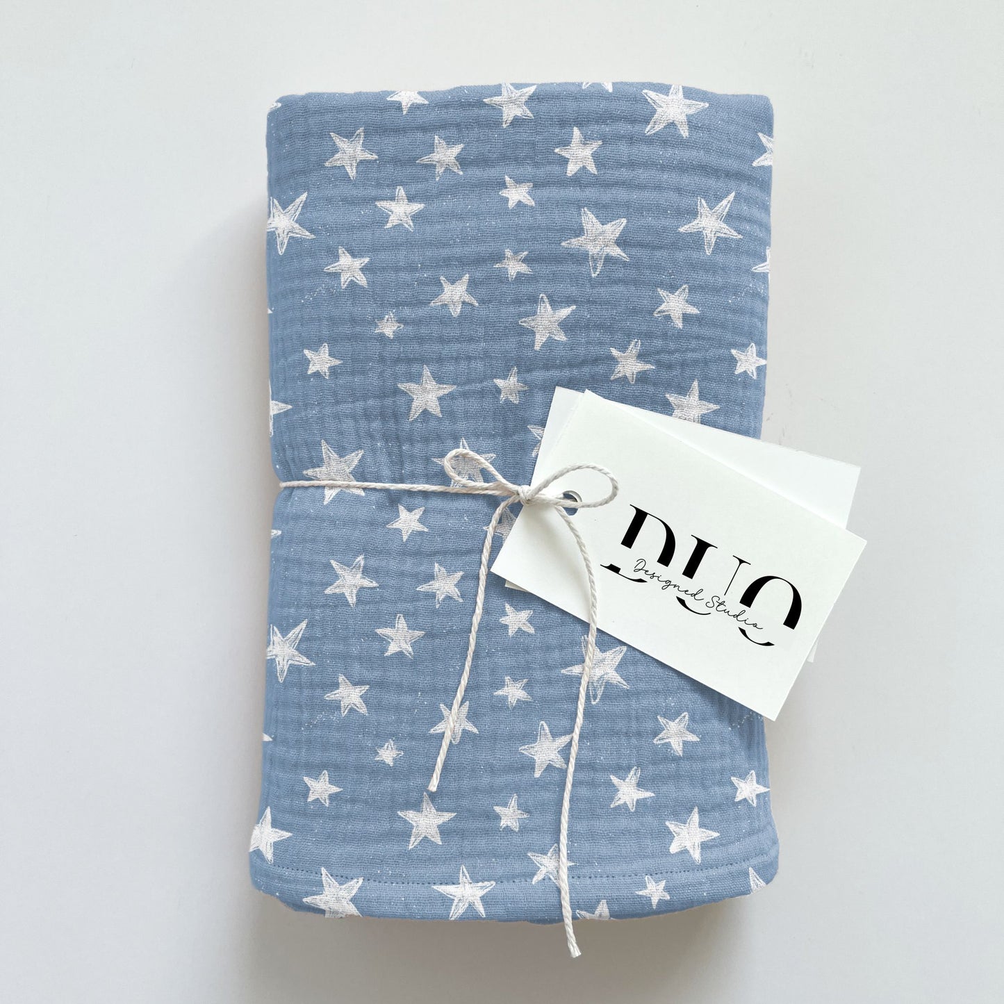 Dusky Blue Stars Digital Seamless Pattern