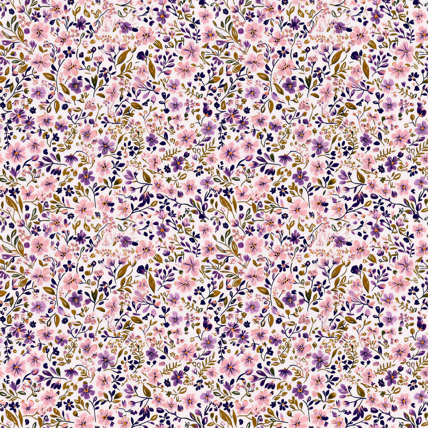 Dusky Lavender Ditsy Floral Digital Seamless Pattern