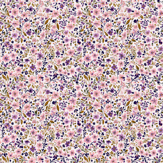 Dusky Lavender Ditsy Floral Digital Seamless Pattern