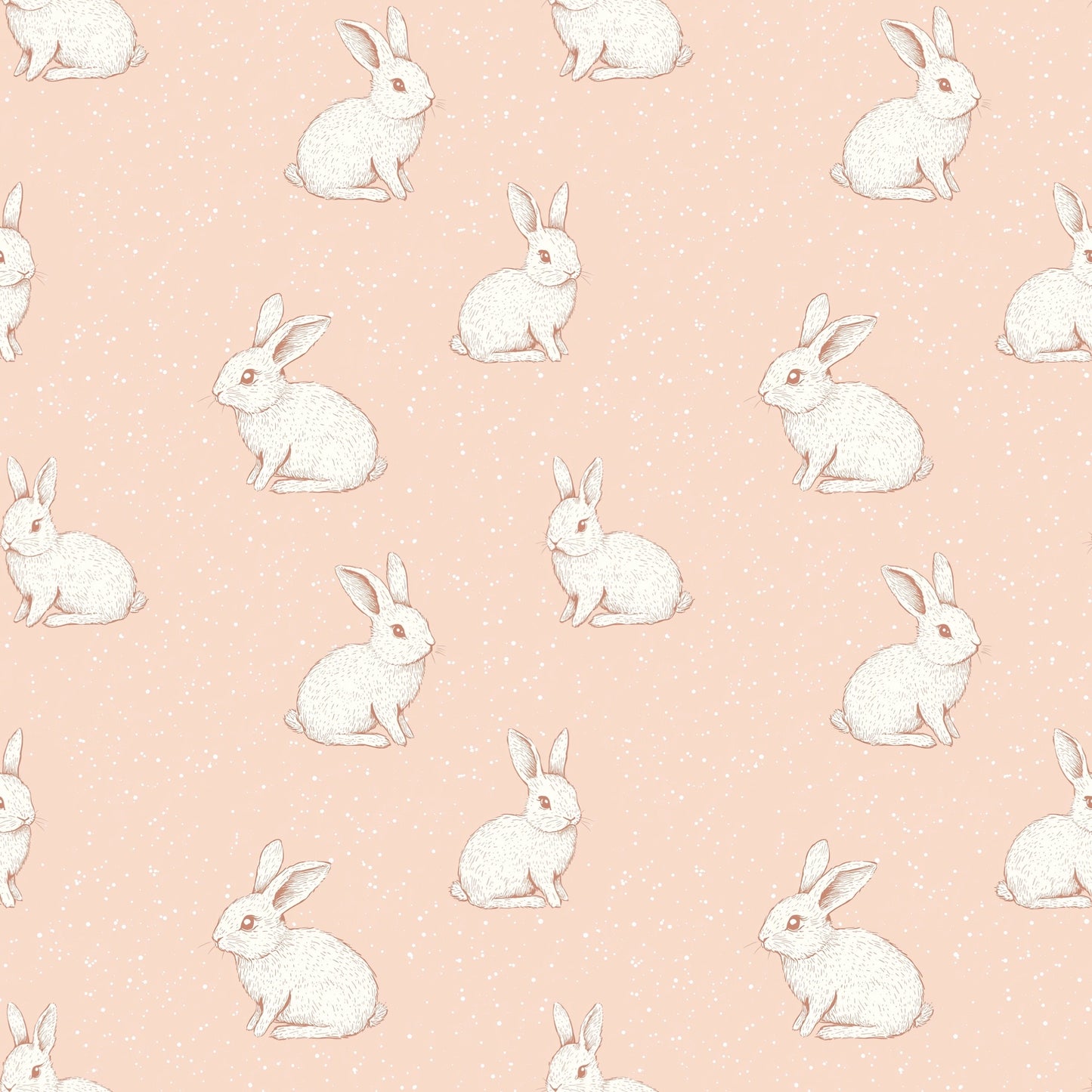 Dusky Pink Bunnies Digital Seamless Pattern