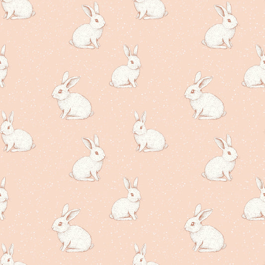 Dusky Pink Bunnies Digital Seamless Pattern
