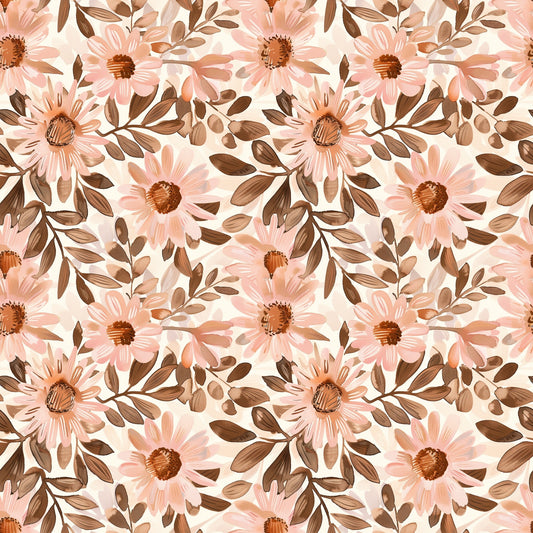 Dusky Pink Flowers Digital Seamless Pattern
