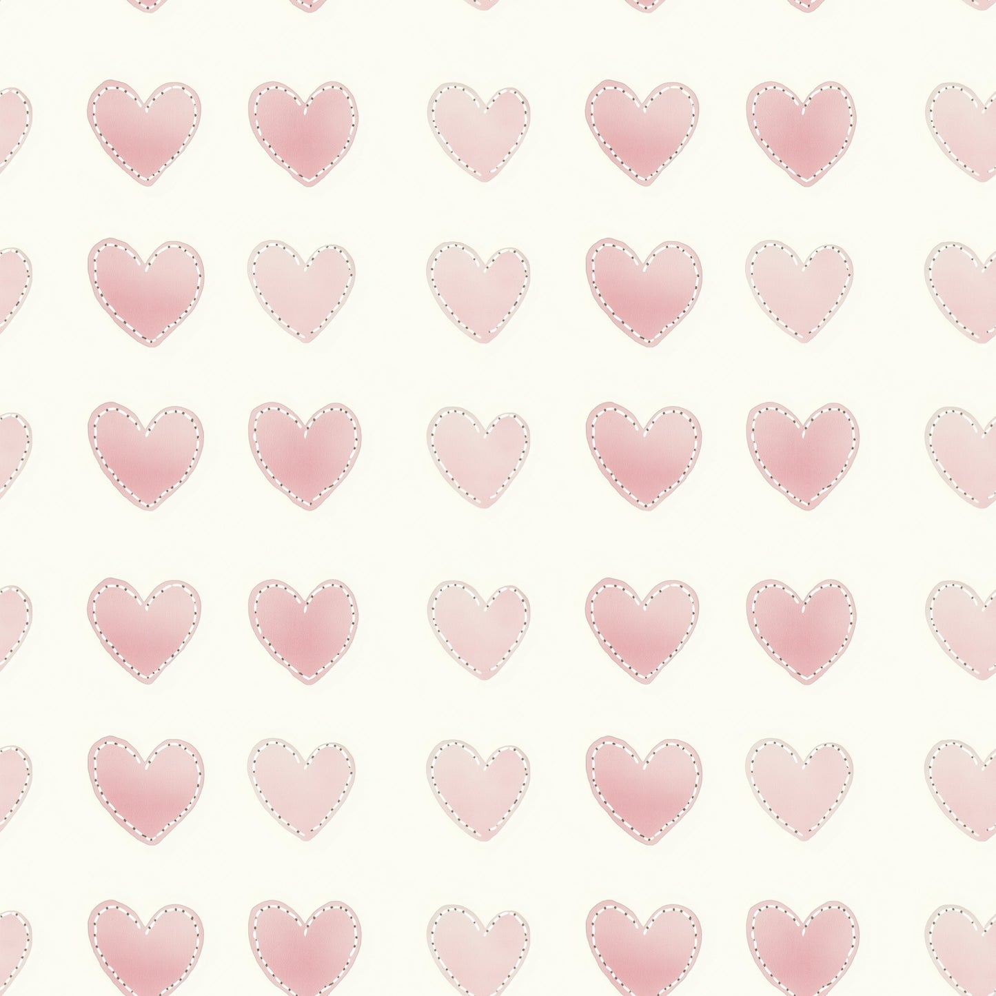 Dusky Pink Hearts Digital Seamless Pattern