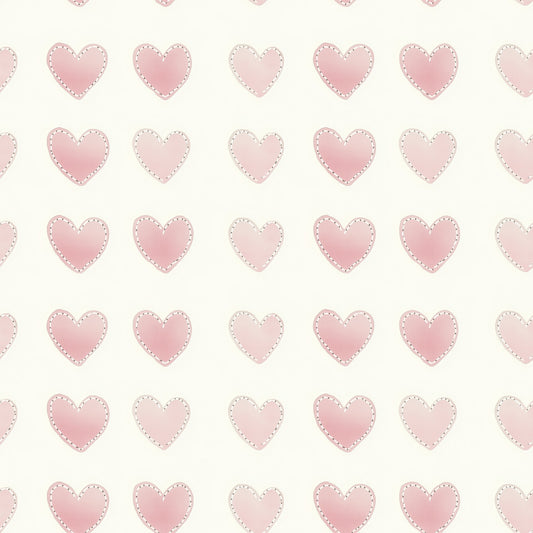 Dusky Pink Hearts Digital Seamless Pattern