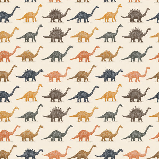 Earthy Dinosaurs Digital Seamless Pattern