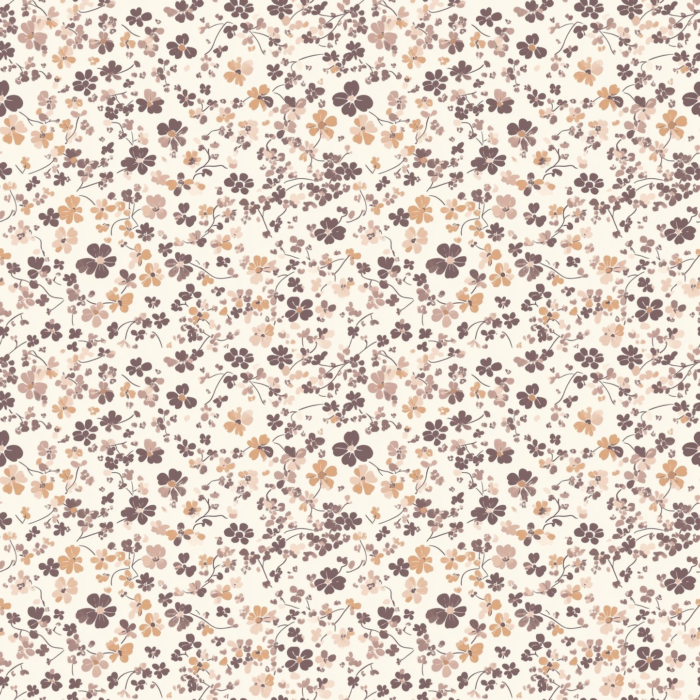 Earth Ditsy Floral Digital Seamless Pattern