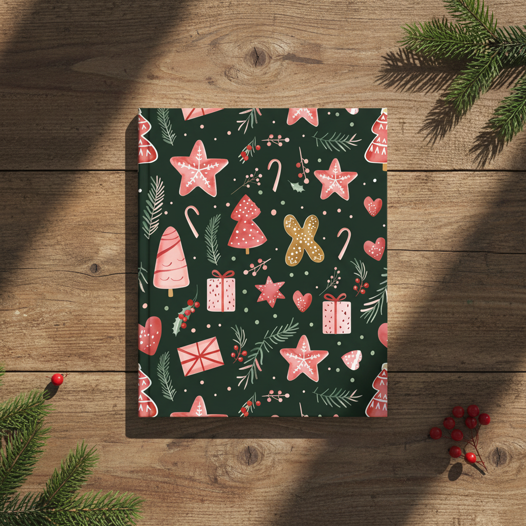 Whimsi Pink Christmas Digital Seamless Pattern