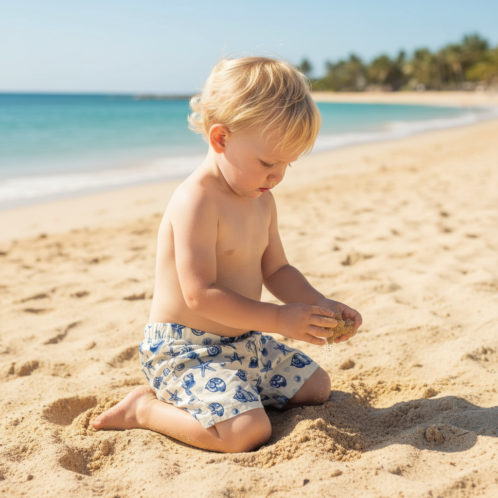 Navy Seashells Digital Seamless Pattern