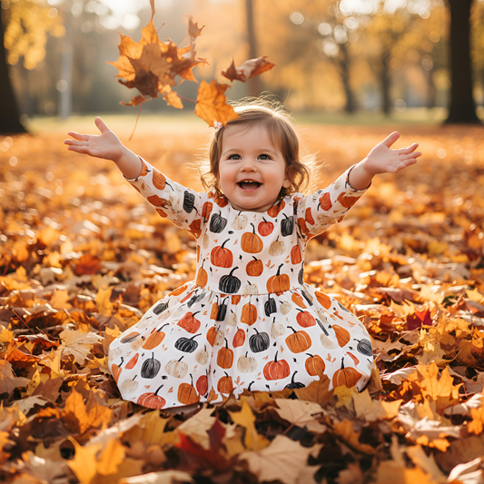 Pumpkin Picking Digital Seamless Pattern