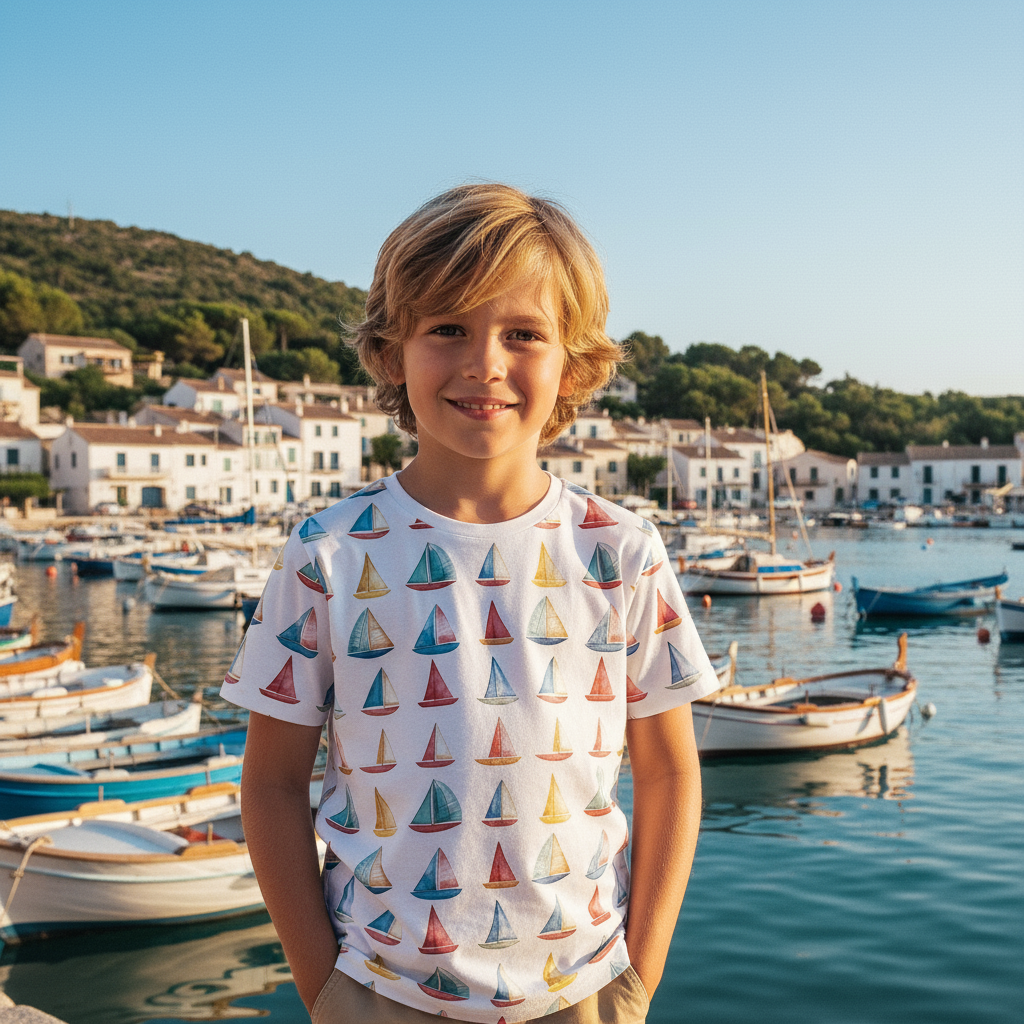 Colourful Sailboats Digital Seamless Pattern