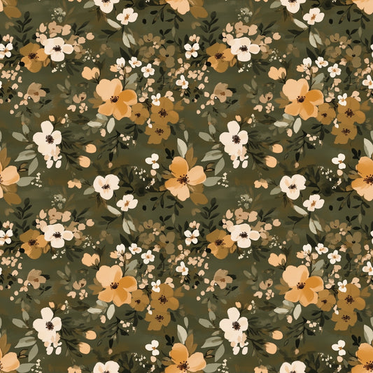 Fall Ditsy Blooms Digital Seamless Pattern
