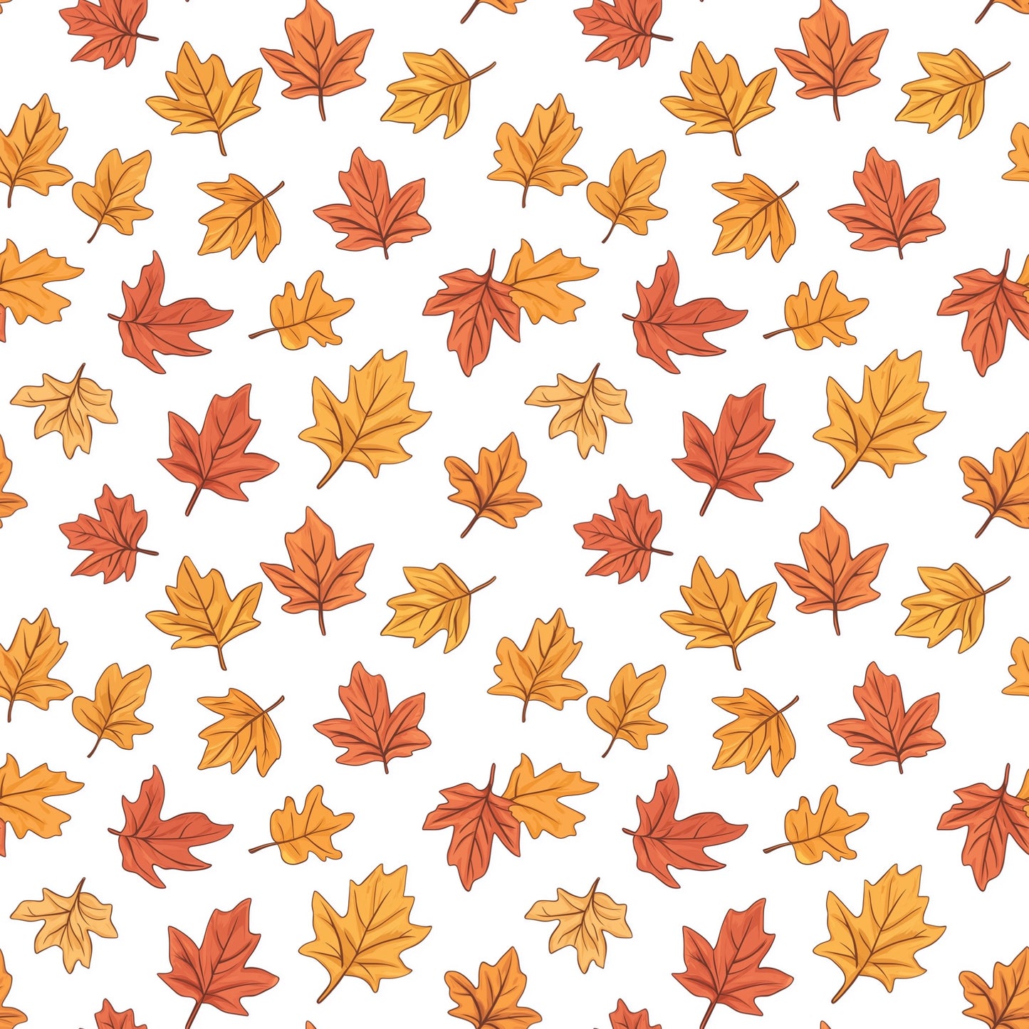 Fall Leaves Digital Seamless Pattern