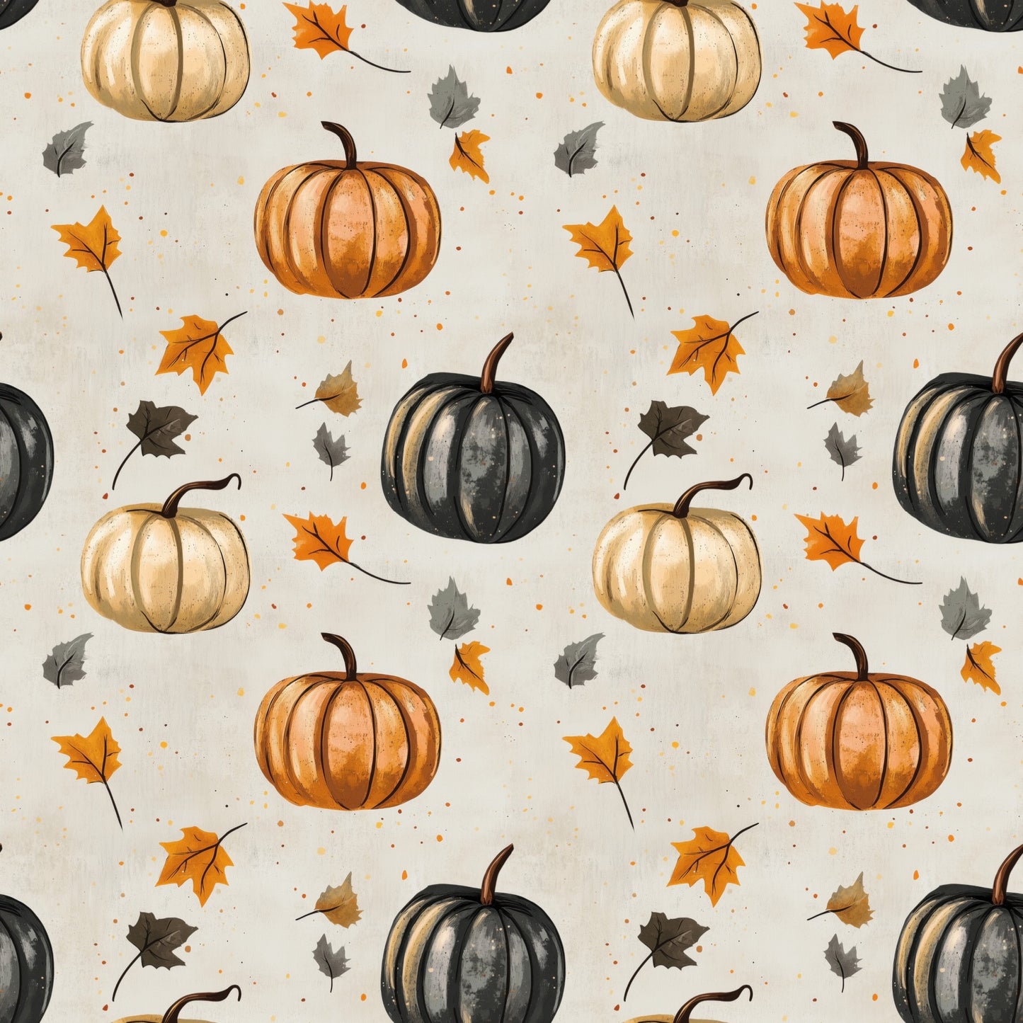 Fall Pumpkins Digital Seamless Pattern