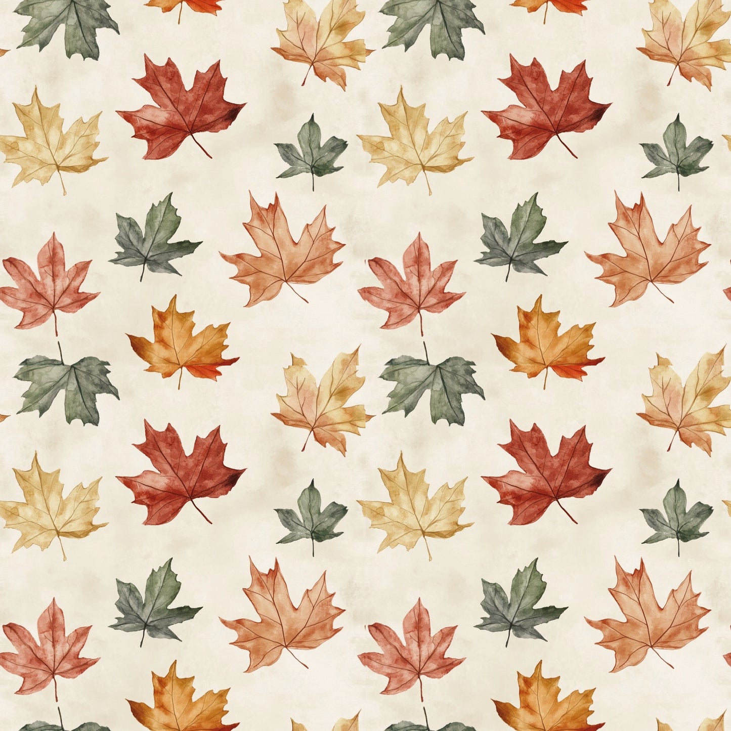 Falling Autumn Leaves Digital Seamless Pattern