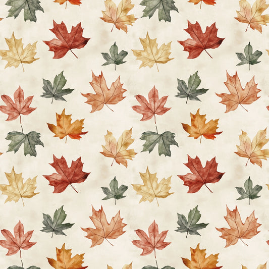 Falling Autumn Leaves Digital Seamless Pattern