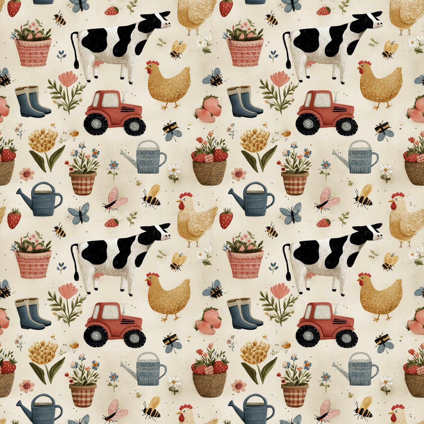 Farm Fun Digital Seamless Pattern