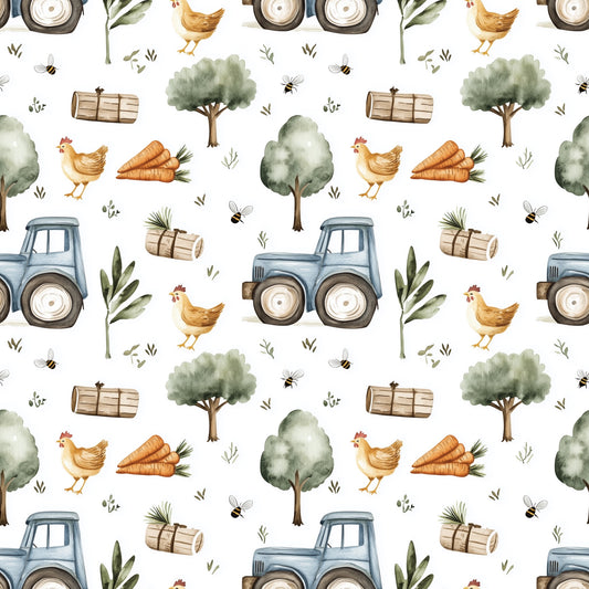 Farm Life Digital Seamless Pattern