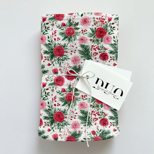 Festive Christmas Floral Digital Seamless Pattern