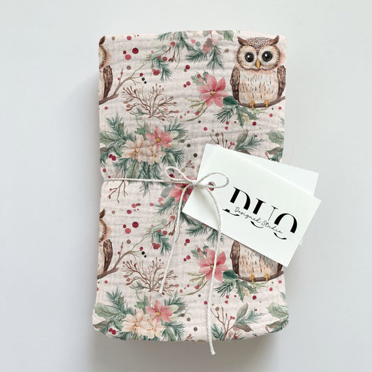 Festive Owl Digital Seamless Pattern