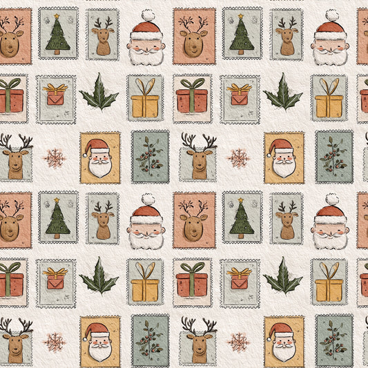 Festive Time Stamps Digital Seamless Pattern