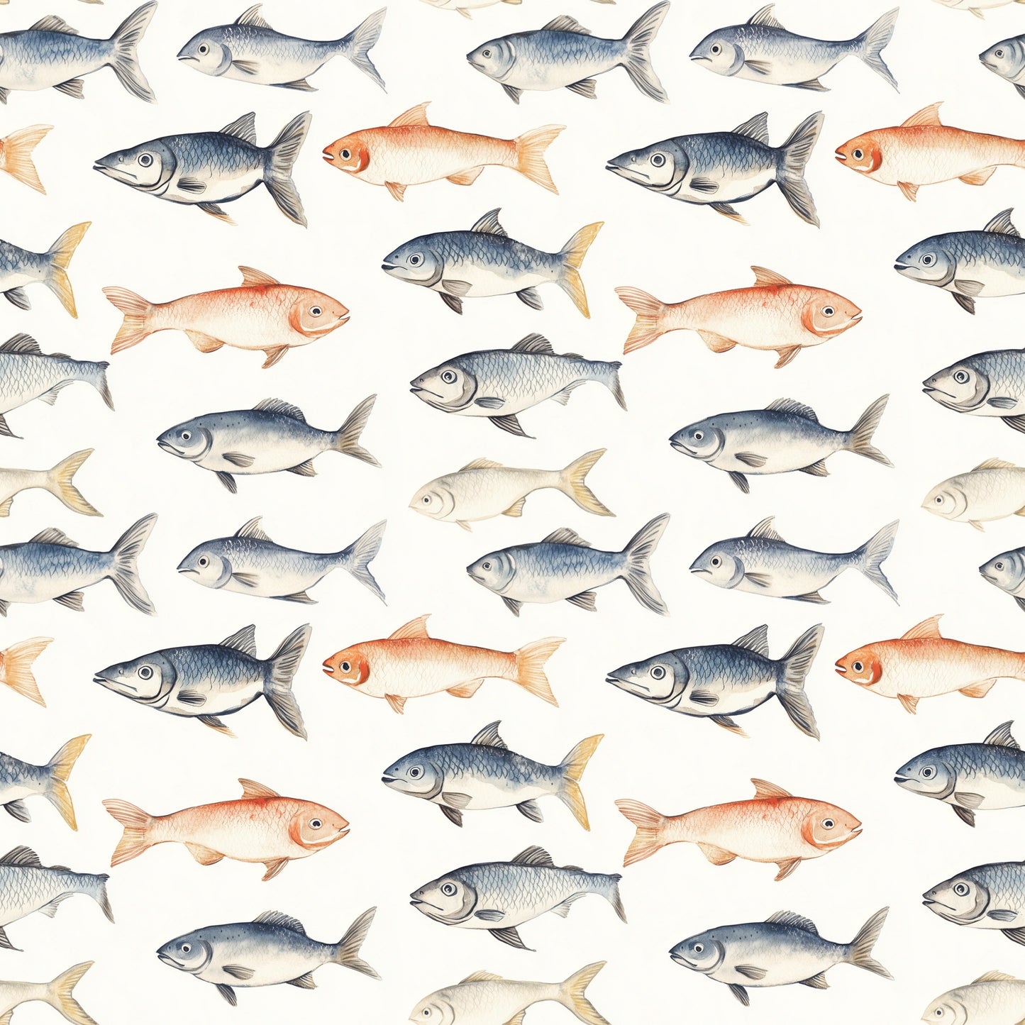 Fishes Digital Seamless Pattern