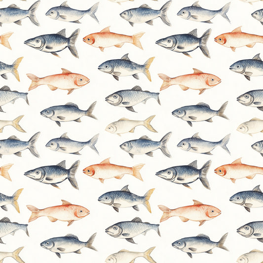 Fishes Digital Seamless Pattern